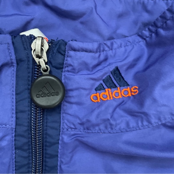 90’s Vintage Adidas Full Zip Embroidered Logo Windbreaker Jacket Size L Used - Picture 3 of 4